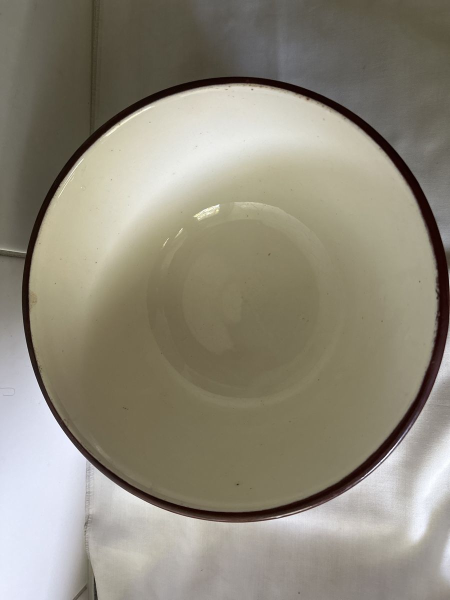Ciotole: Alte Steingut Teig-Schüssel, braun, Durchmesser ca. 27 cm – Usato da Zürich venduto da Chaeffeler 1