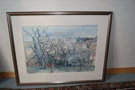 Lithografie Walter Kuhn, Ansicht Aarau