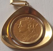 Edler 20 Fr Goldvreneli Anhänger 1930  in 750er Goldfassung