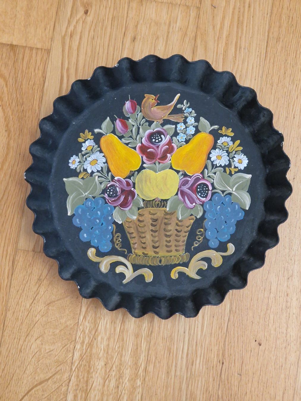 Tutte le decorazioni: Handbemaltes Blechtablett, Früchte-Motiv, Vintage – Usato da Zürich venduto da Allerlei_Shop