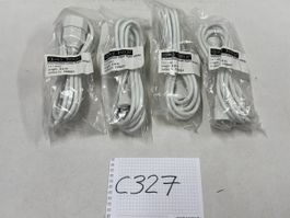 4x Verlängerungs Kabel / Stromkabel 3m weiss (C327)