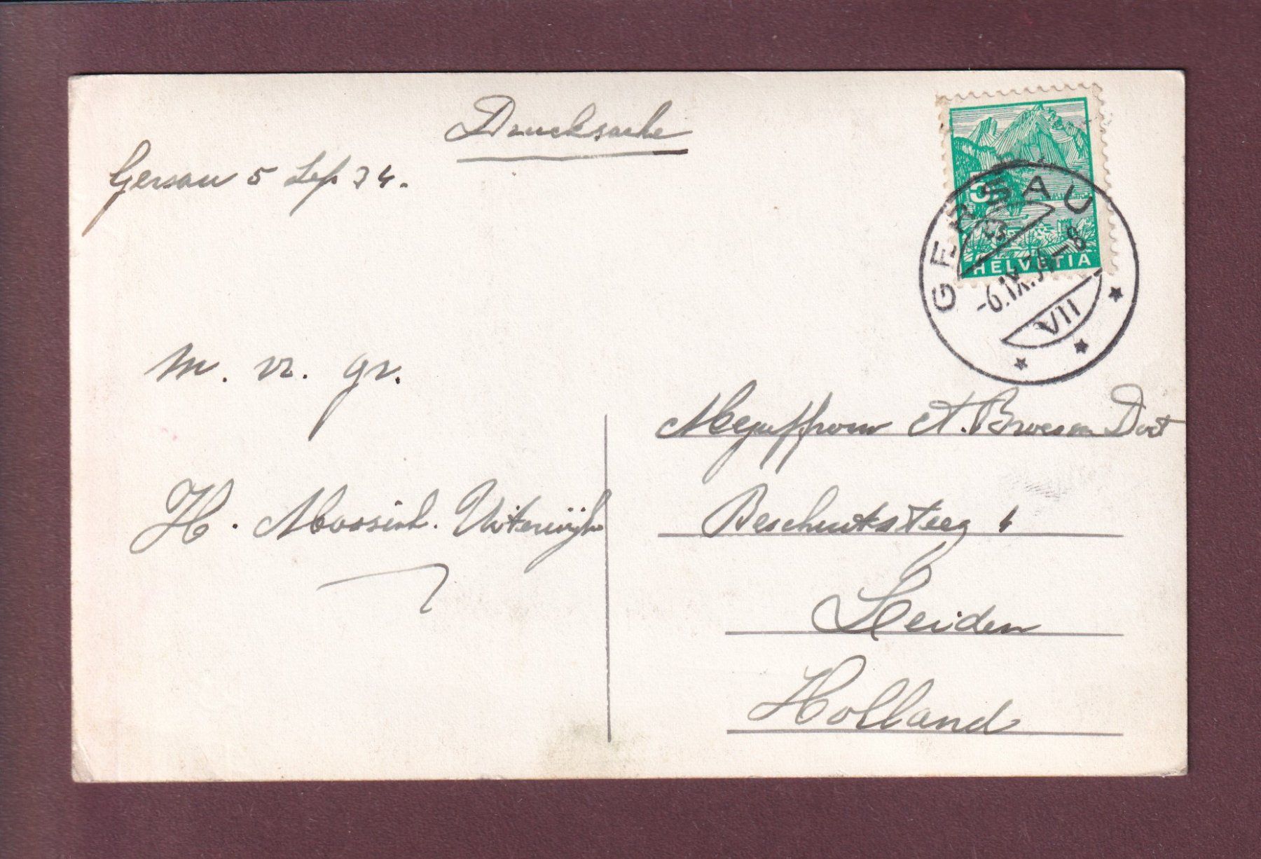 Cartoline postali: Photo - HALDENSTEIN bei Chur - 1934 – Usato da Pully venduto da nicecards 1