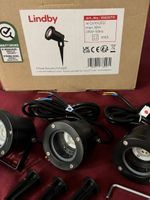 Lindby 3er Set Gartenstrahler GU10 IP65 mit Erdspieß