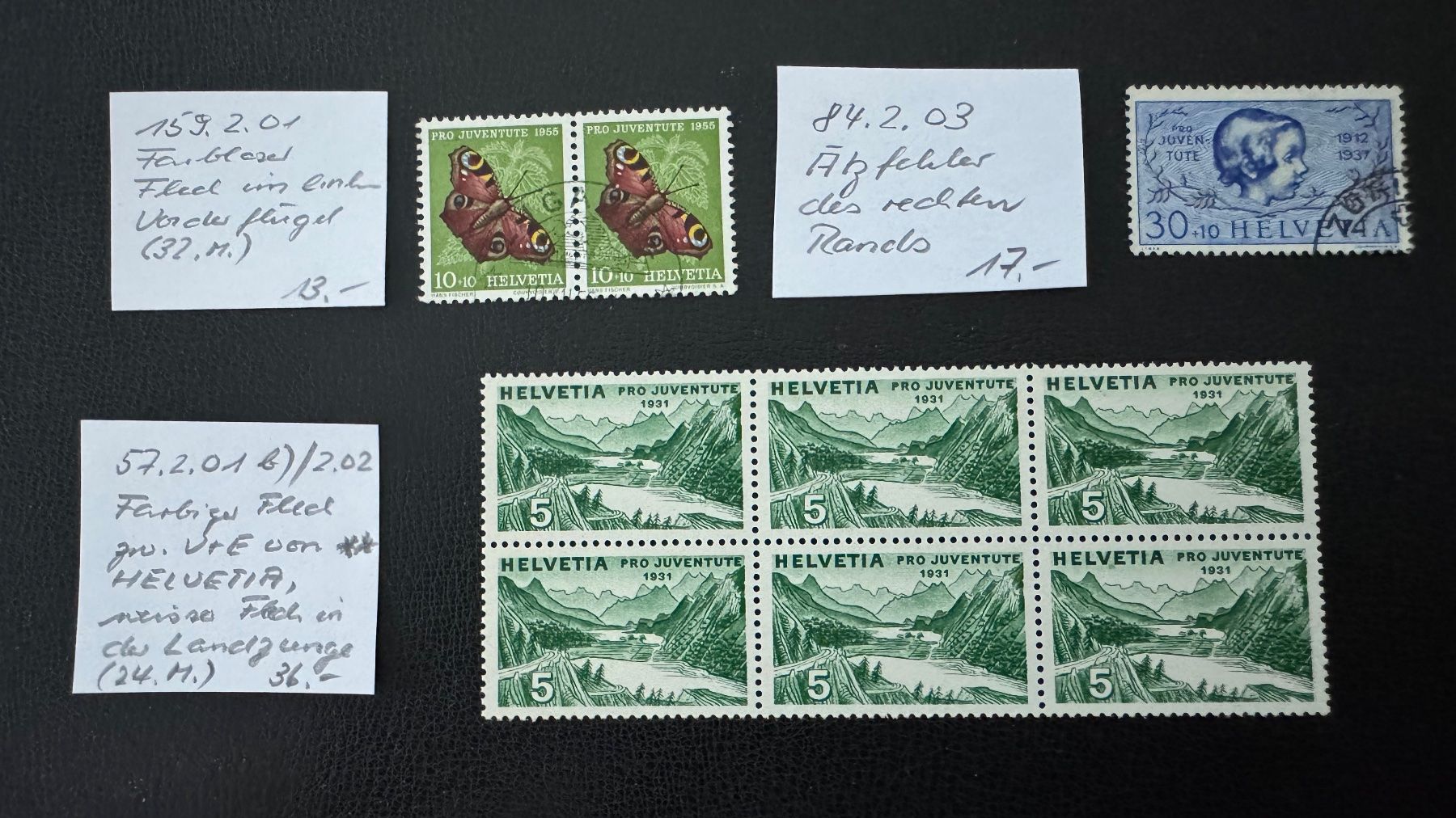 Tous les timbres: Pro Juventute, 3 ABARTEN, gestempelt/postfrisch – D'occasion à Stallikon par HILDECH1