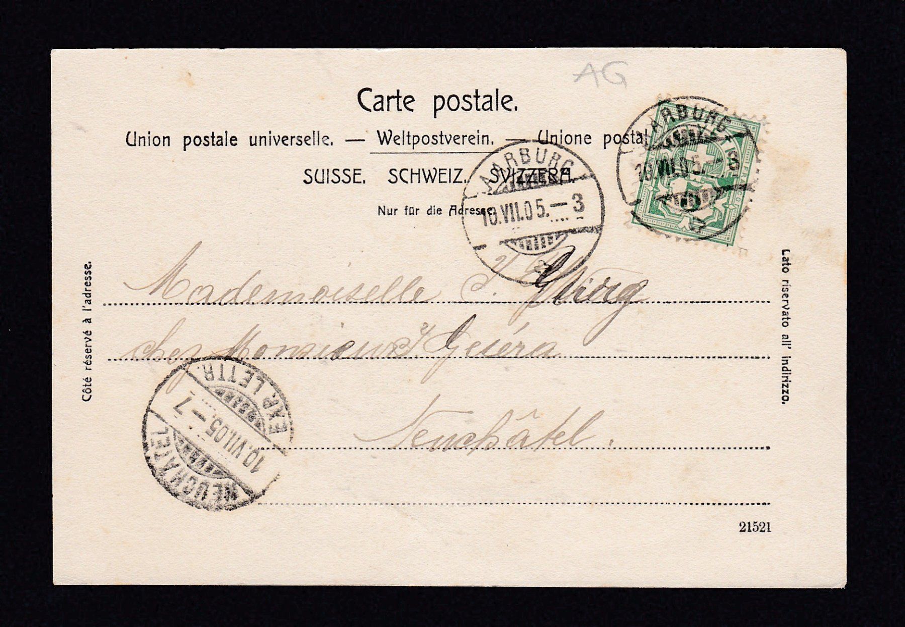 Ansichtskarten: AARBURG, 1905 – Gebraucht aus Reiden von cinfis 1