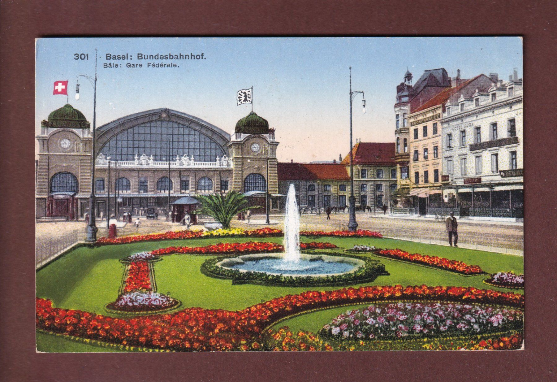 Cartoline postali: BASEL - Bundesbahnhof - 1931 – Usato da Pully venduto da nicecards