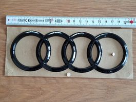Audi Embleme Schwarz Glanz Länge ca. 19cm