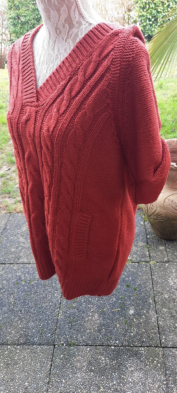Maglioni & Felpe: pullunder Gr XL rot - braun kaputze Hoodie pullover 200 – Usato da Vinelz venduto da Messer2007 2