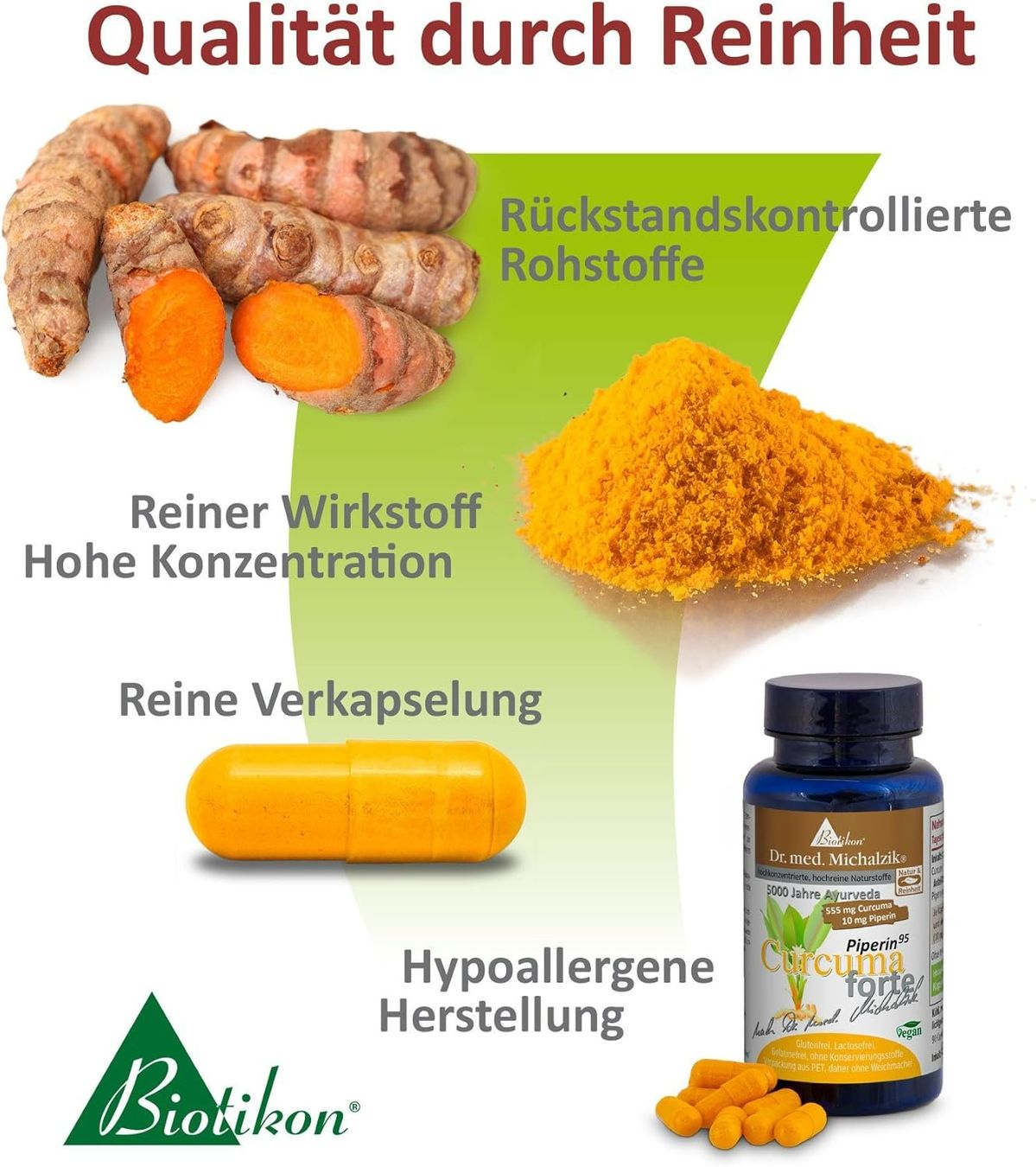 Cibi & Specialità: Biotikon Curcumin forte mit Piperin Bio Extrakt – Nuovo e nell'imballaggio originale da Suhr venduto da SchnapperCH 2