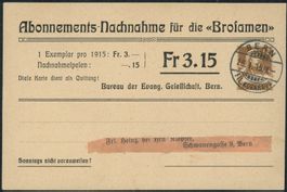 1914 - Privatganzsache - Postkarte - Tellbrustbild - Bern BE