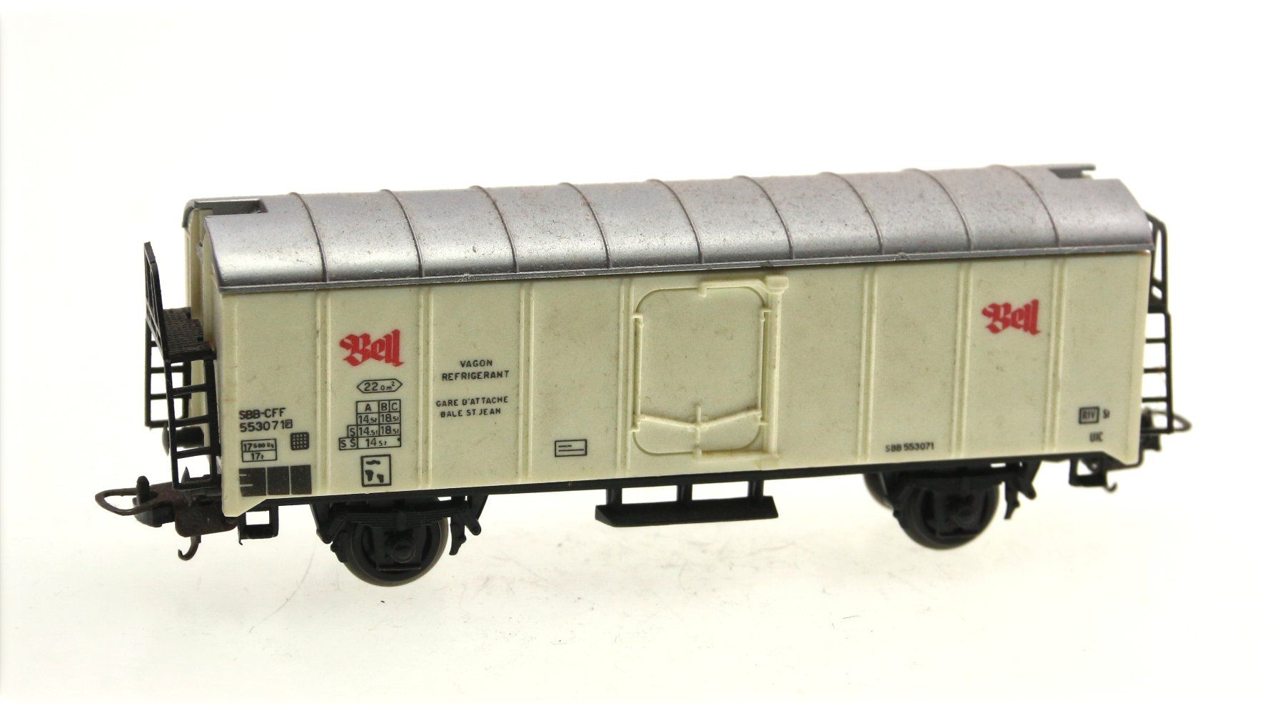 Märklin Modellini di ferrovie: H0 LIMA Bell Kühl- Güterwagen – Usato da Langenthal venduto da Sherkaan