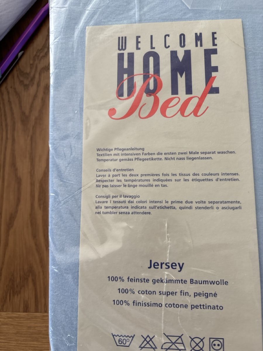 Bettwäsche: Jersey Fixleintuch hellblau neu – Neu und originalverpackt aus Hombrechtikon von ufpasse 1