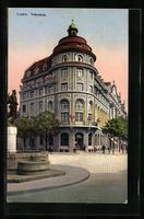 AK Luzern, Volkshaus mit Brunnen, 1914