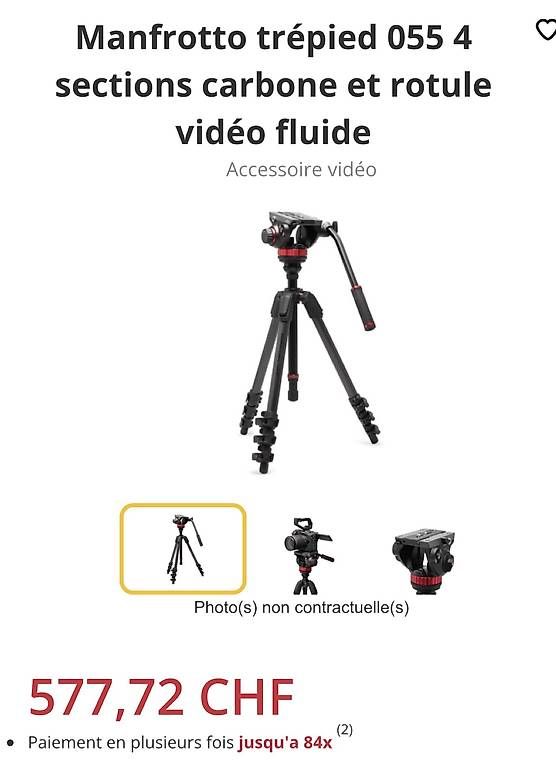 Treppiedi & Teste: Pied manfrotto carbone 055 – Usato da Renens VD venduto da Ypc0 2
