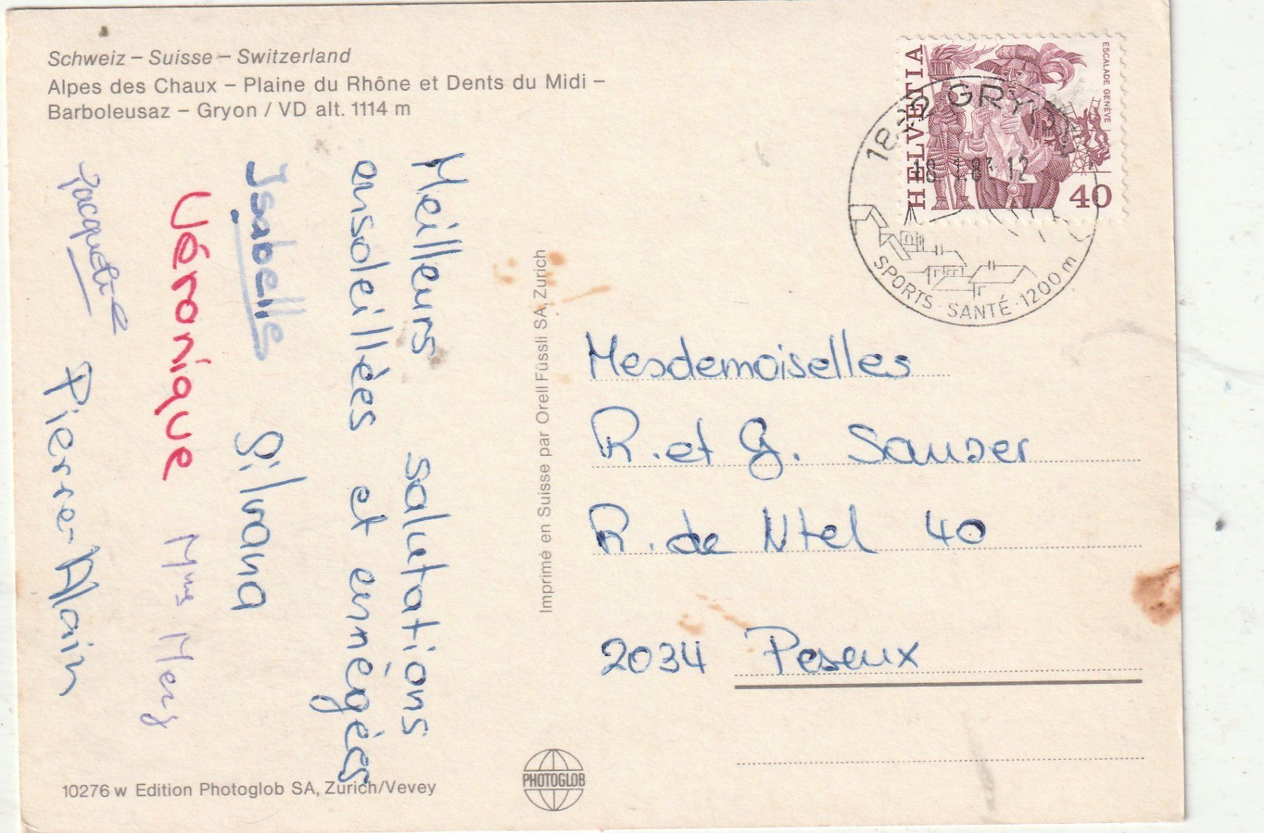 Cartoline postali: Grion MBK VD. – Usato da Lumbrein venduto da made02 1