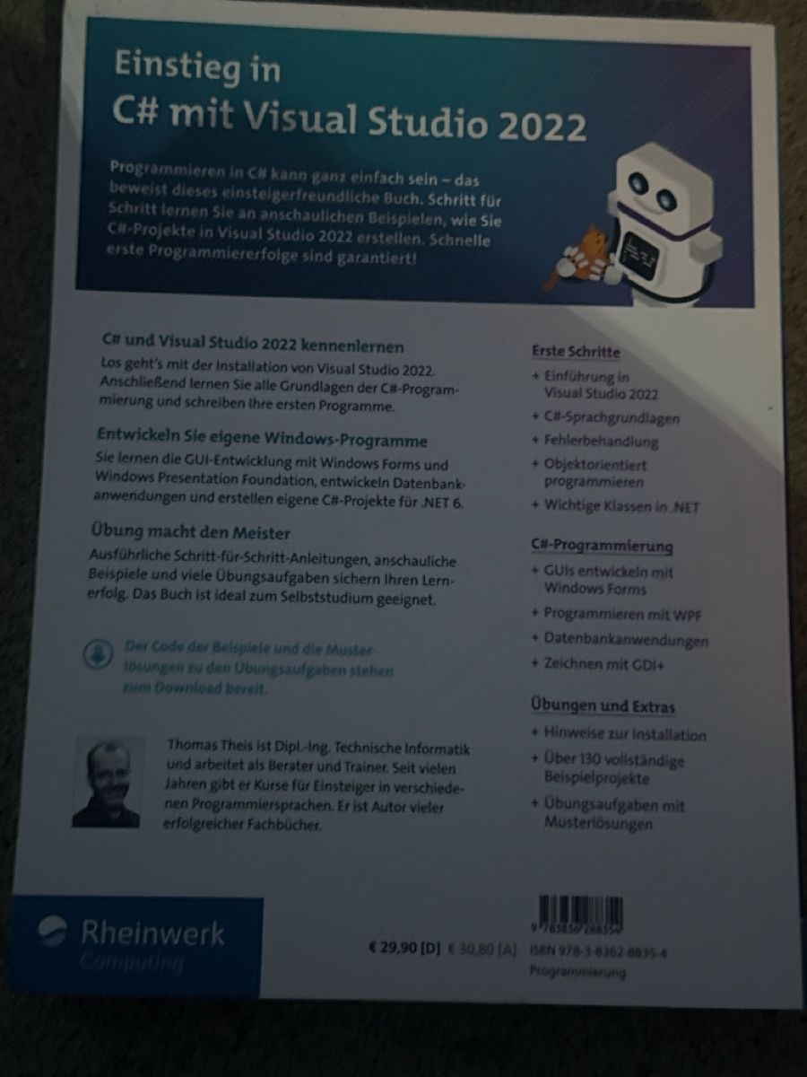 Livres: Einstieg in C# mit Visual Studio 2022 Buch – D'occasion à Zürich par Krikri21 2