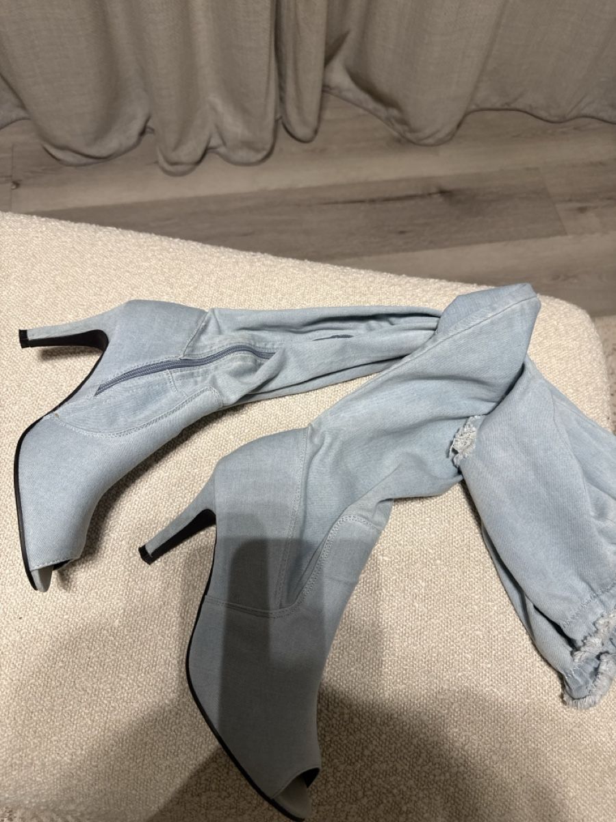 Scarpe da donna: Denim Thigh High Boots, Open Toe, Size 39, Spring Must! – Usato da Biel/Bienne venduto da TanyaM02 3
