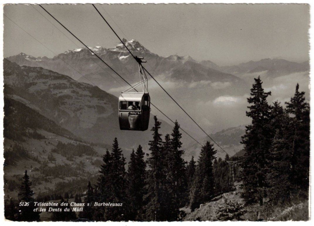 Cartoline postali: Gryon - Gondelbahn Barboleusaz--Les Chaux – Usato da Binningen venduto da Mountainrider