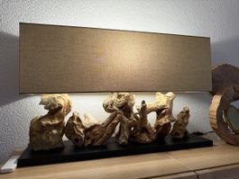 Design Tischlampe Naturholz