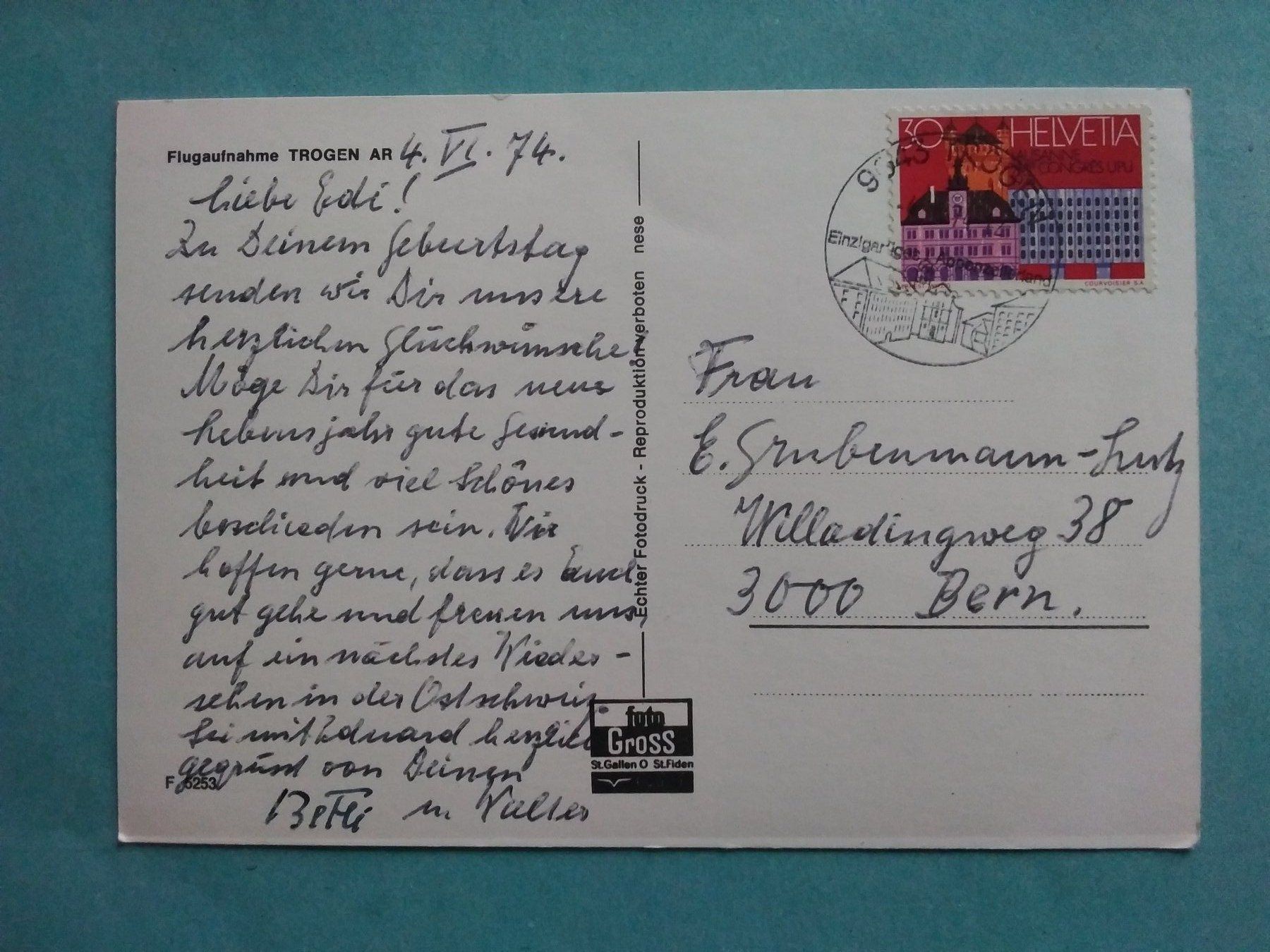 Cartoline postali: AR Trogen Fliegeraufnahme – Usato da Appenzell venduto da lama19 1