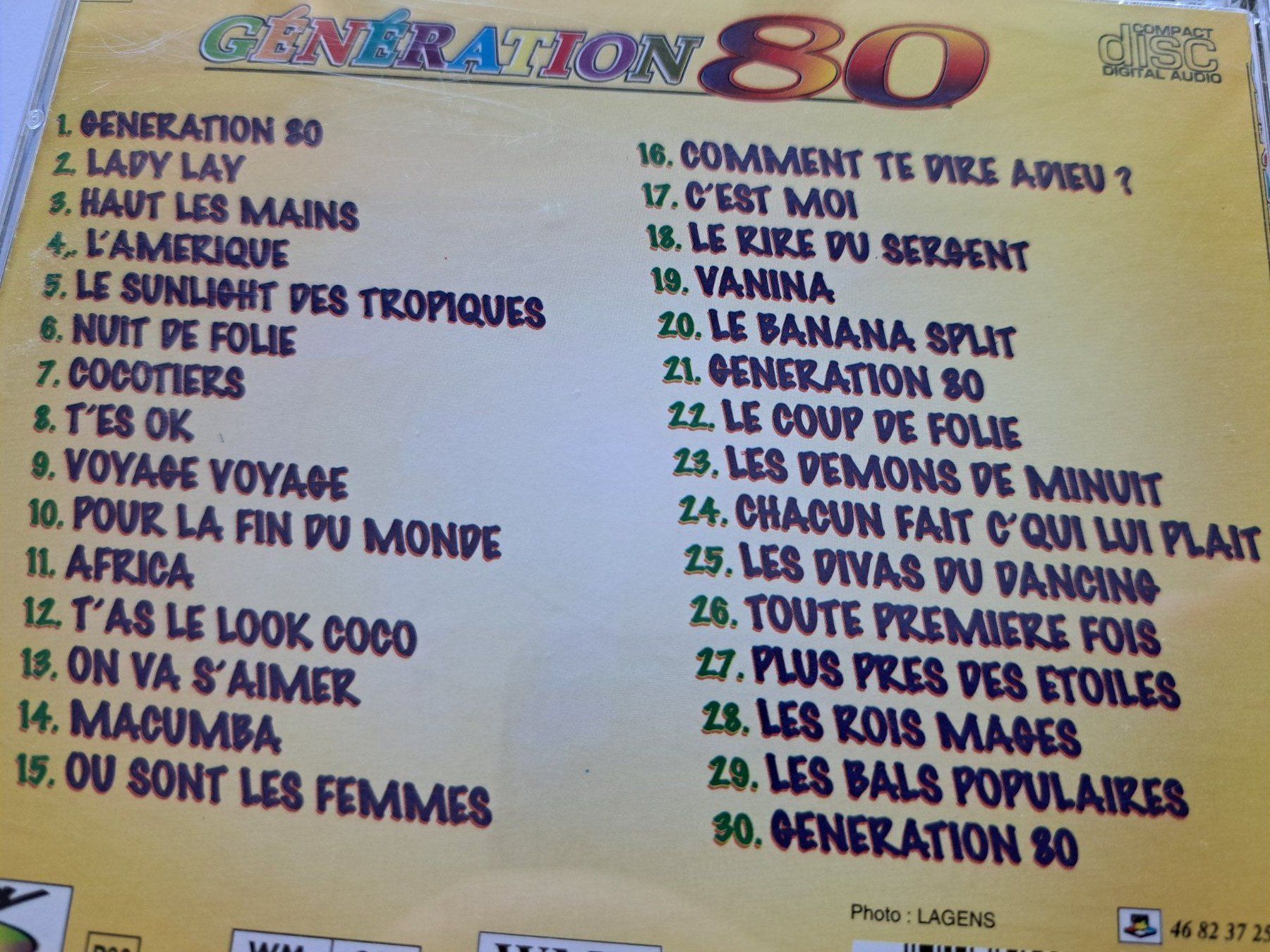 CD: Cd Génération 80 - 30 Titres versions Dance  – Usato da Pully venduto da bro_n52j 3