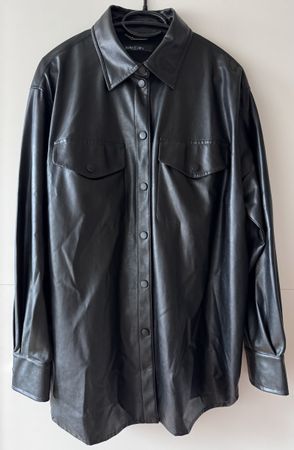 Marc Cain Lederlook Hemd Jacke Schwarz, Gr. N5, 42