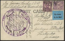1929 Zeppelin LZ 127 Lakehurst Friedrichshafen Weltumrundung