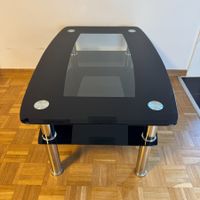 Schwarzer Glas Couchtisch 100 x 63 x 44 cm