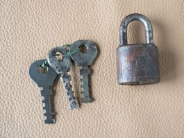 rar vintage Typ 30 Vorhängeschloss Bügelschloss antik 333