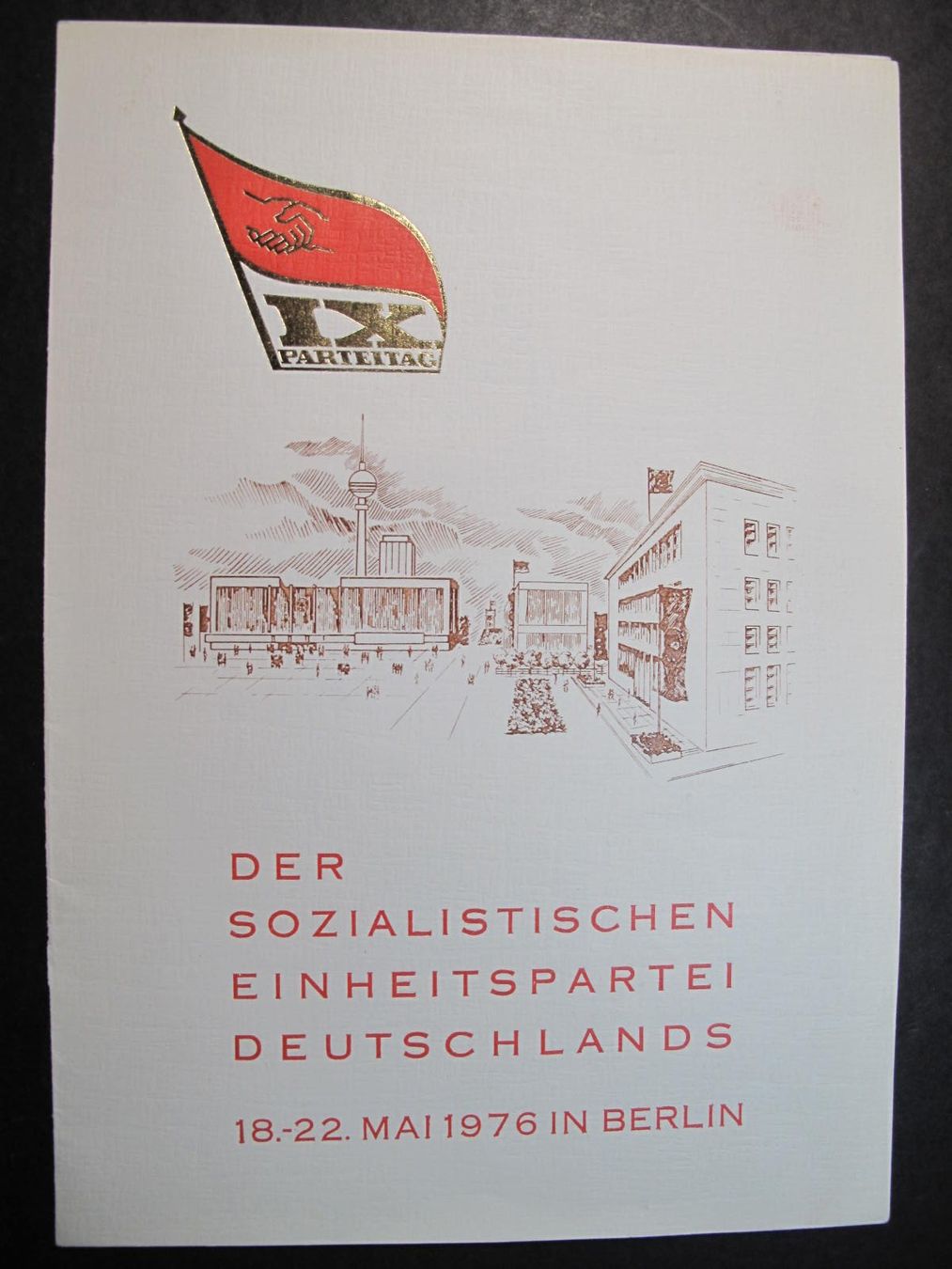 Alle Briefmarken: DDR 1976 SED 9.Parteitag in Berlin  Mappe – Gebraucht aus Wil SG von fva01