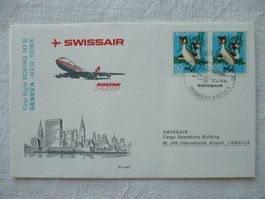 1971 SWISSAIR 1. Flug B-747 Genève - New York