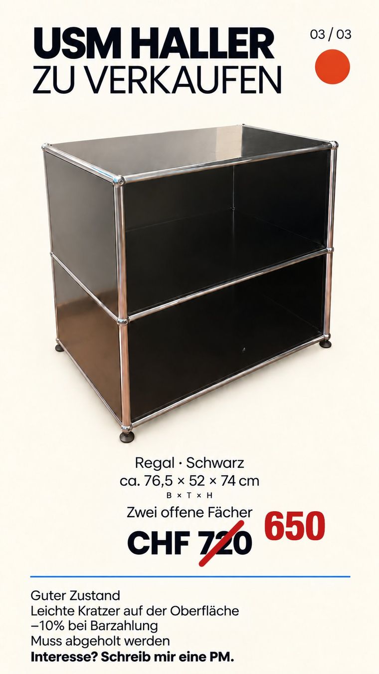 USM Kommoden: USM Sideboard schwarz. – Gebraucht aus Erlenbach von calingeli