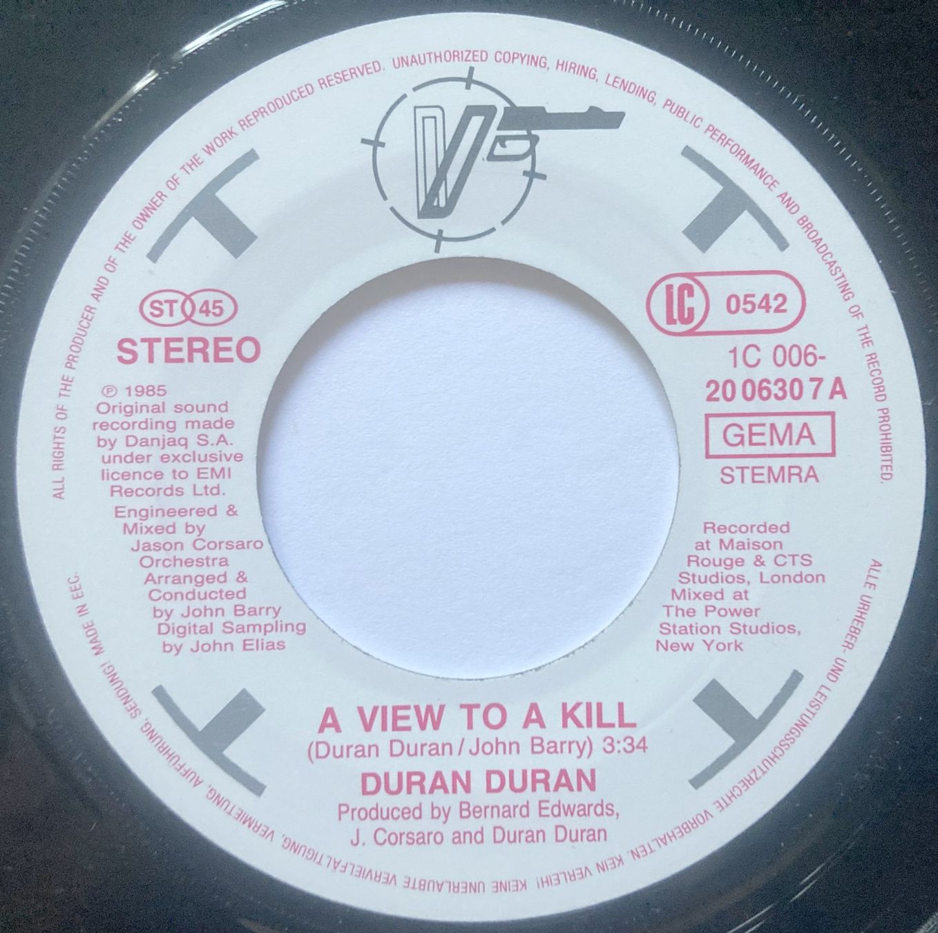 Schallplatten: DURAN DURAN - A VIEW TO A KILL – Gebraucht aus Bottens von hotter-than-hell 2