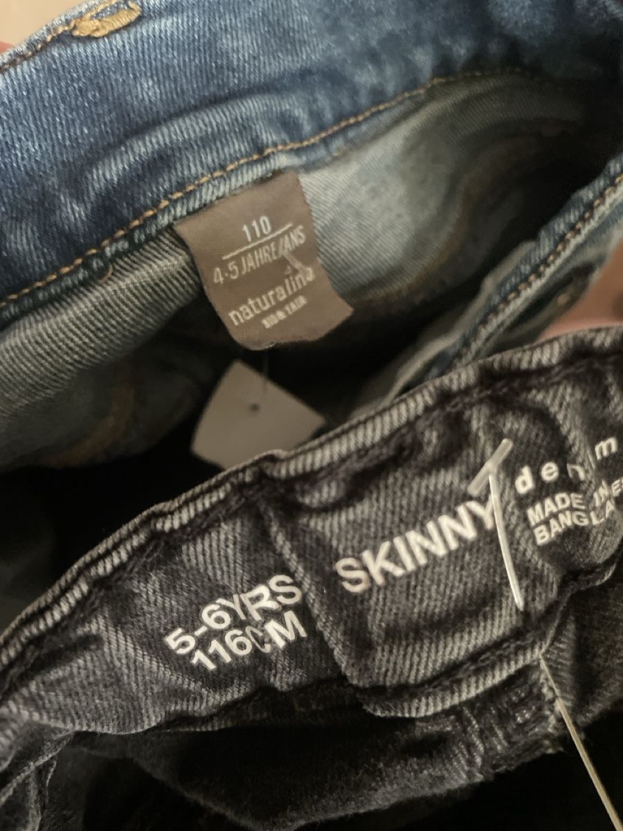 Hosen: 2 Jeans Mädchen Blau/Grau Gr.110+116 – Gebraucht aus Obergerlafingen von cabo4 2