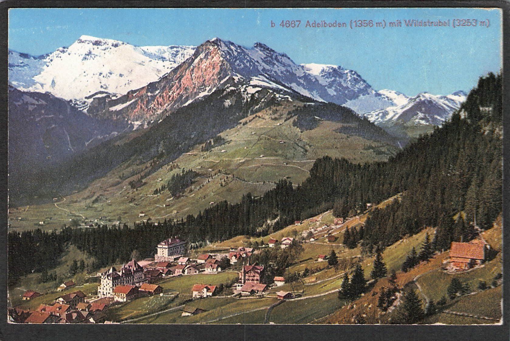 Cartoline postali: ,Adelboden mit Wildstrubel ,1936 – Usato da Reichenburg venduto da ibiza18