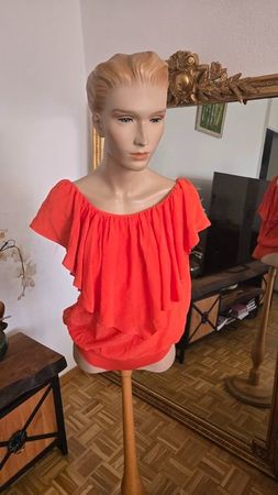 Elisabetta Franchi, Damen Bodybluse, Bluse, Orange, Seide