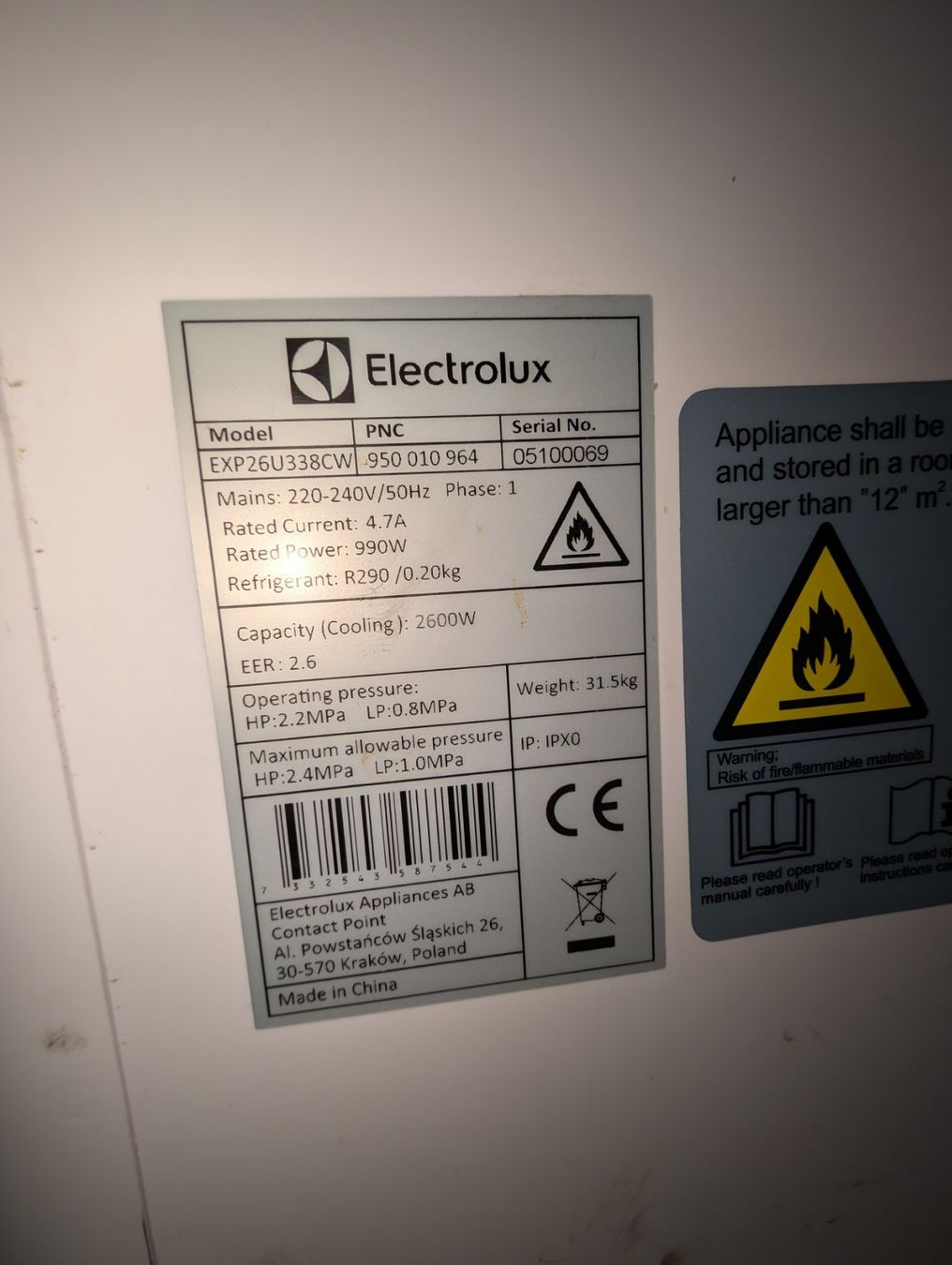 Electrolux Condizionatori: Electrolux ChillFlex Pro  Mobile Klimaanlage 2.6 kW – Usato da Adelboden venduto da Andi1235 2