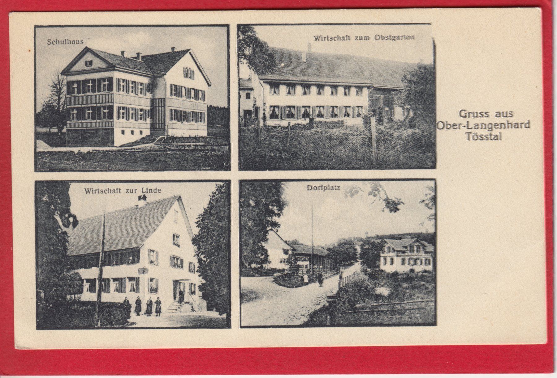 Cartoline postali: AK OBER-LANGENHARD TÖSSTAL – Usato da Grüningen venduto da Kartensammler