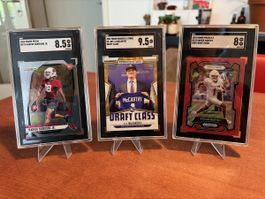3 NFL Karten - Harrison Jr., McCarthy, Worthy - SGC8-9.5