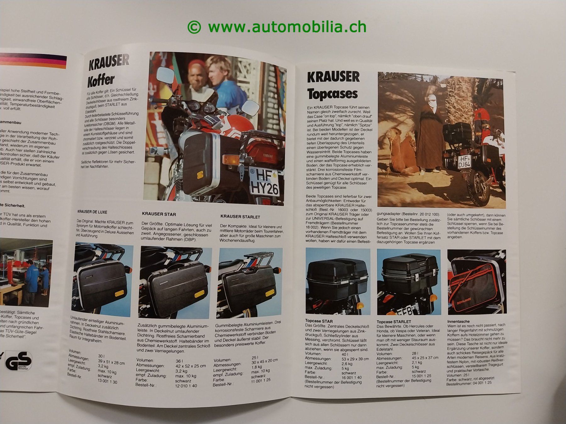 Documenti: Krauser Motorrad Koffer Prospekt deutsch – Usato da Weingarten-Kalth venduto da Bettelbruenneli 2