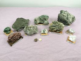 Mineralien und Versteinerungen - 11 Stück