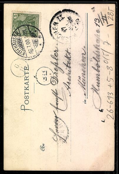 Cartoline postali: Handgemalt: Kyffhäuser, Blick zur Ruine – Usato da Berlin venduto da bartko-reher 1