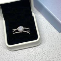 Moissanite Ring, Silber 1ct - Gr. 56 Zertifikat