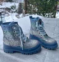 BUFFALO Aspha NC Mid Glitzer Boots blau/silber