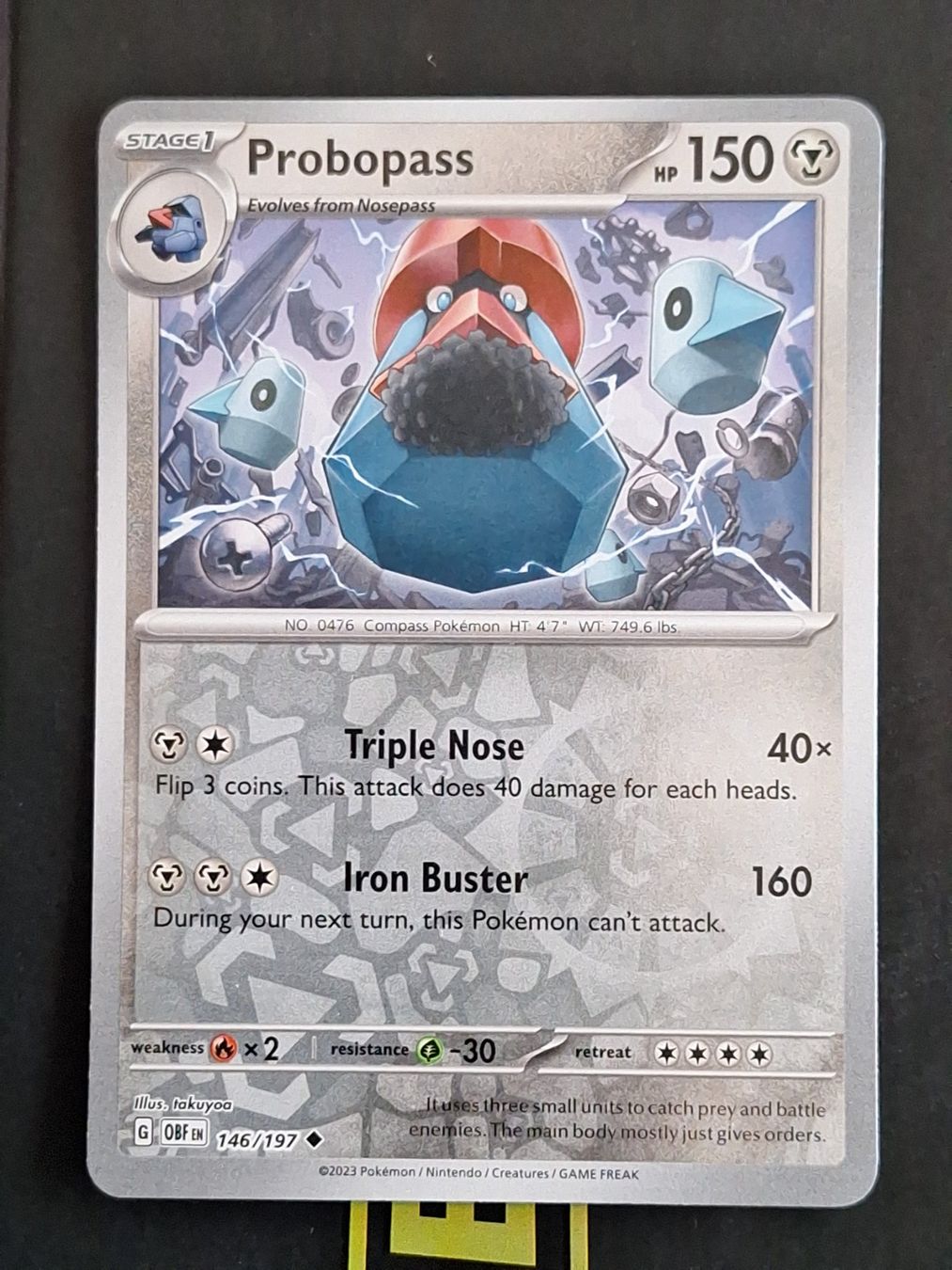 Pokémon Sammelbilder & Trading cards: Probopass - Pokemon Reverse Holo Obsidian Flames – Gebraucht aus Altstätten SG von GGsGameshop