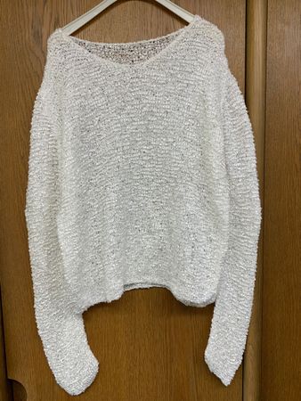 Handgestrickter Pullover Farbe rohweiss - Top Zustand