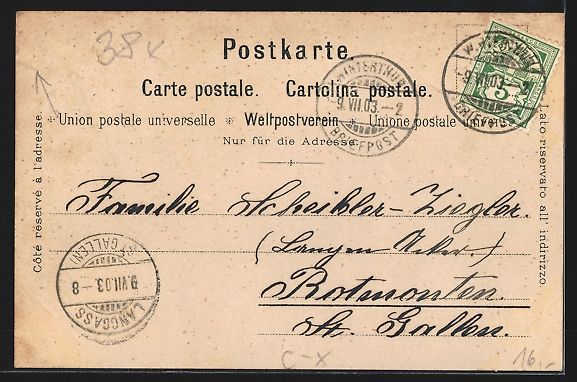 Ansichtskarten: Litho Winterthur, Der Hof Eschenberg, Wa – Gebraucht aus Berlin von bartko-reher 1