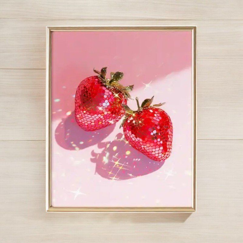 Foto & Immagini: Poster affiche Impression Strass Rose Disco Fraise rétro – Nuovo e nell'imballaggio originale da Meyrin venduto da Nostalgica