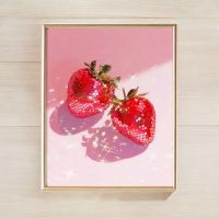 Poster affiche Impression Strass Rose Disco Fraise rétro