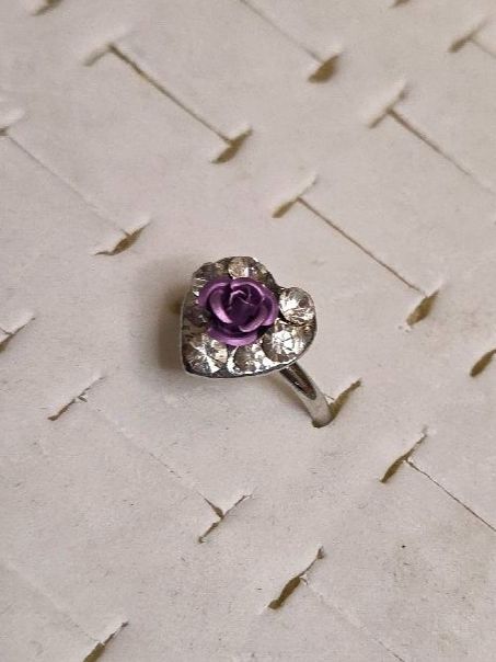 Anelli: Bague coeur rose et strass, ajustable – Nuovo (secondo la descrizione) da Territet venduto da Cenh 1